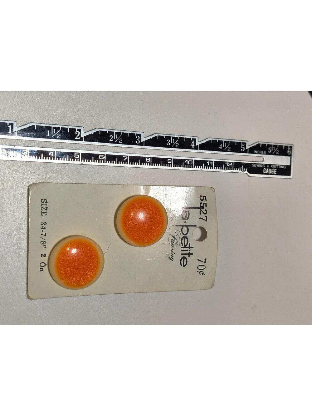 Vintage La Petite Orange Dome Buttons Size 34-7/8 - 2